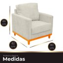 Ver mais imagens de Kit Poltrona e Sofa Berlim 2 Lugar Base de Madeira Tecido Acquablock Bege Claro