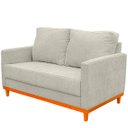 Ver imagem 7 de Kit Poltrona e Sofa Berlim 2 Lugar Base de Madeira Tecido Acquablock Bege Claro