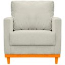 Ver imagem 1 de Kit Poltrona e Sofa Berlim 2 Lugar Base de Madeira Tecido Acquablock Bege Claro