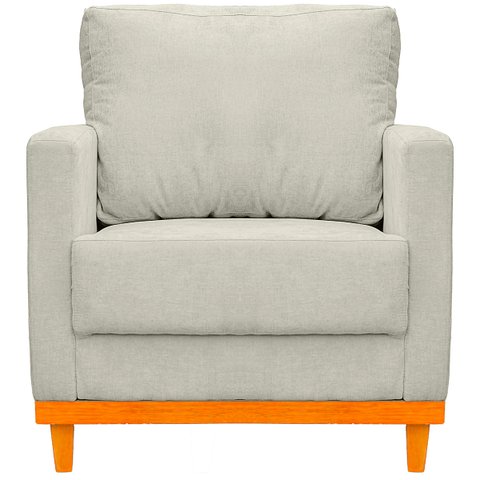 Kit Poltrona e Sofa Berlim 2 Lugar Base de Madeira Tecido Acquablock Bege Claro