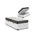 Ver imagem 1 de Cama Box Baú Solteiro Conforto Sintético Branco + Colchão Solteiro Conforto Espuma D23 Com EPS 20x88