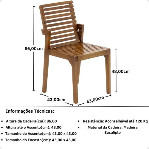 Conjunto Sala de Jantar 4 Cadeiras Lara Tec 301