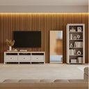 Ver imagem 1 de Conjunto de Sala 3 Peças com 1 Rack, 1 Estante e 1 Espelho Ananda CabeCasa MadeiraOriginals