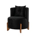Ver mais imagens de Kit Decorativo Sofá Curvo Orgânico + 01 Puff e Poltrona Luna Veludo Preto - Montanaris Decor