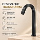 Ver imagem 5 de Torneira Laguna Preta Alta Aço Inox 304 Premium Goldenx