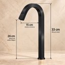 Ver imagem 7 de Torneira Laguna Preta Alta Aço Inox 304 Premium Goldenx