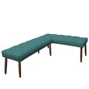 Ver imagem 1 de Canto Alemão Suede Azul Turquesa Assento 1,20x0,75 - Dominic Decor