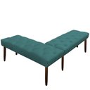 Ver imagem 2 de Canto Alemão Suede Azul Turquesa Assento 1,20x0,75 - Dominic Decor