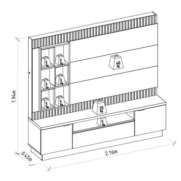 Painel Home Araguaia para TV até 65 Polegadas Línea Brasil - 5