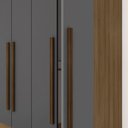 Ver imagem 4 de Guarda Roupa 4 Portas Solteiro Mayra Boreal/grafite - Móveis Arapongas Boreal/grafite