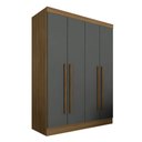 Ver imagem 2 de Guarda Roupa 4 Portas Solteiro Mayra Boreal/grafite - Móveis Arapongas Boreal/grafite
