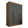 Guarda Roupa 4 Portas Solteiro Mayra Boreal/grafite - Móveis Arapongas Boreal/grafite - 2