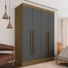 Guarda Roupa 4 Portas Solteiro Mayra Boreal/grafite - Móveis Arapongas Boreal/grafite - 1