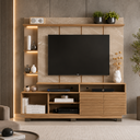 Ver imagem 1 de Rack com Painel para TV até 60 Polegadas Ripado Efeito Mármore Oak/Petra - Decibal