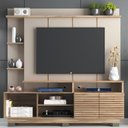 Ver imagem 2 de Rack com Painel para Tv até 60 Polegadas 2 Portas Ripado Ho4200 Carvalho Oak/cristalo - Decibal