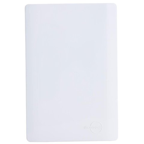 Placa 4x2 Cega Branco da Linha Novara - 1100-42 - Dicompel Placa 4x2 Cega + Suporte Branco Novara Dc