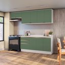Ver imagem 1 de Armário de Cozinha Completa 100% Mdf 260cm Branco/verde Celeste Kappesberg