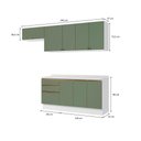 Ver imagem 3 de Armário de Cozinha Completa 100% Mdf 260cm Branco/verde Celeste Kappesberg