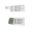 Ver imagem 4 de Armário de Cozinha Completa 100% Mdf 260cm Branco/verde Celeste Kappesberg