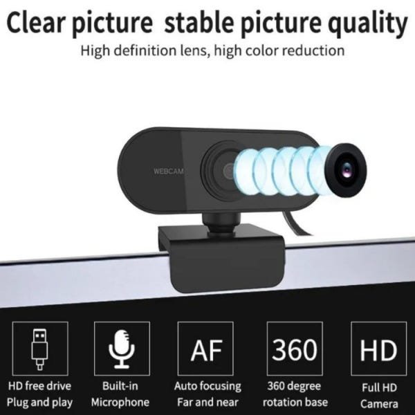 Webcam 2K Full HD Microfone Câmera Computador PC Privacidade - 5