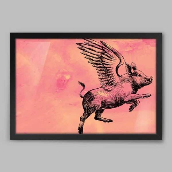 Quadro Cozinha Bacon Divino - 20x30cm - Moldura Caixa Preto - 1