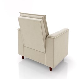 Poltrona de Amamentação Quarto Infantil com Puff Kate Pés Palito Suede Bege - New Belle Poltrona com - 8