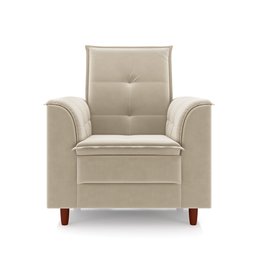 Poltrona de Amamentação Quarto Infantil com Puff Kate Pés Palito Suede Bege - New Belle Poltrona com - 6