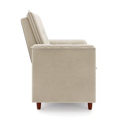 Poltrona de Amamentação Quarto Infantil com Puff Kate Pés Palito Suede Bege - New Belle Poltrona com - 7