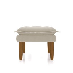 Poltrona de Amamentação Quarto Infantil com Puff Kate Pés Palito Suede Bege - New Belle Poltrona com - 10