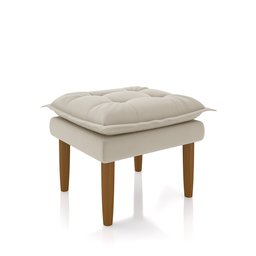 Poltrona de Amamentação Quarto Infantil com Puff Kate Pés Palito Suede Bege - New Belle Poltrona com - 9