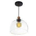 Ver imagem 1 de Lustre Pendente Château Bola Grande Vidro Preto c /Cobre 30