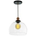 Ver imagem 2 de Lustre Pendente Château Bola Grande Vidro Preto c /Cobre 30