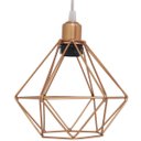 Ver imagem 4 de 2 Pendentes Aramado Diamante Lustre Cabo Cristal Cobre Rose Gold + 2 Lãmpadas Led St64 Vintage Retrô