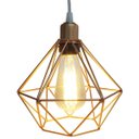 Ver imagem 3 de 2 Pendentes Aramado Diamante Lustre Cabo Cristal Cobre Rose Gold + 2 Lãmpadas Led St64 Vintage Retrô