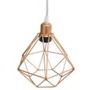 Ver imagem 5 de 2 Pendentes Aramado Diamante Lustre Cabo Cristal Cobre Rose Gold + 2 Lãmpadas Led St64 Vintage Retrô