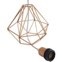 Ver imagem 6 de 2 Pendentes Aramado Diamante Lustre Cabo Cristal Cobre Rose Gold + 2 Lãmpadas Led St64 Vintage Retrô