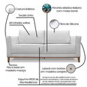 Ver imagem 5 de Kit 2 Poltronas e Sofá Living 2 Lugares 1,90m Vega Linho Cin