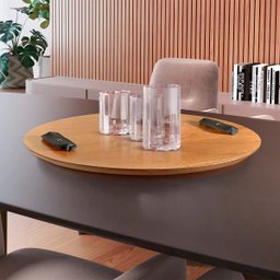 Bandeja para Servir Café da Manhã com Alça de Couro Preta - Castanho - 2