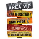 Ver imagem 1 de Placas de Carros 5 Frases Decorativas Parede - Área Vip - Churrasco