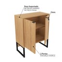 Ver imagem 3 de Balcão para Escritório Industrial com 2 Portas - Amêndoa/Preto