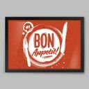 Ver imagem 1 de Quadro Cozinha Bon Appetit - 20x30cm - Moldura Padrão Preto