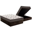 Ver imagem 1 de Cama Box Baú Casal: Colchão Espuma Ortobom D45 Light + Base CRC Suede Brown(138x188)