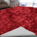 Ver imagem 4 de Tapete Felpudo Sala Quarto e Escritório Antiderrapante Fofo Casa Dona 140x200cm Vermelho