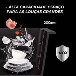 Cuba Pia Aço Inox Cozinha Gourmet Cor Preta Com Acessórios 60x45 -  Brinovar - 6