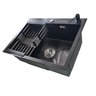 Cuba Pia Aço Inox Cozinha Gourmet Cor Preta Com Acessórios 60x45 -  Brinovar - 6