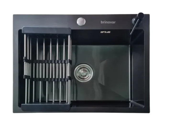 Cuba Pia Aço Inox Cozinha Gourmet Cor Preta Com Acessórios 60x45 -  Brinovar - 6