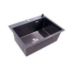 Cuba Pia Aço Inox Cozinha Gourmet Cor Preta Com Acessórios 60x45 -  Brinovar - 1