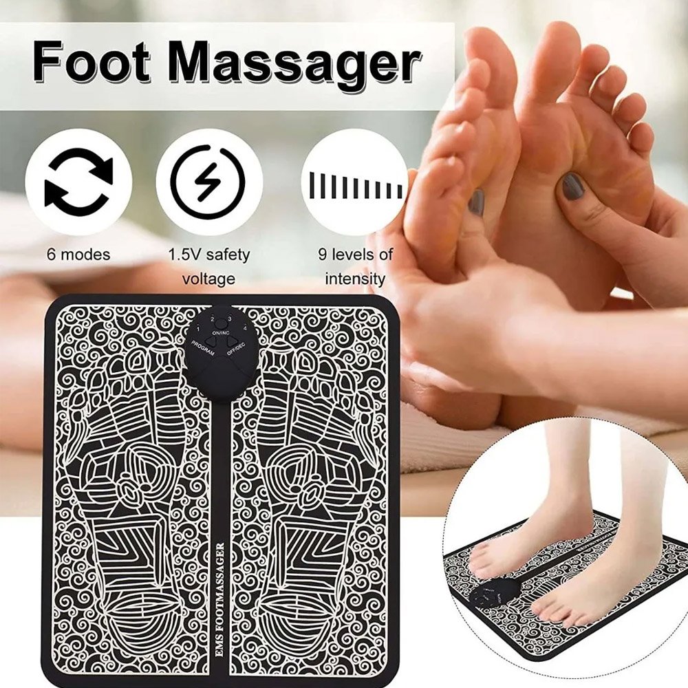 Tapete Terapia Relaxante Muscular Massageador Elétrico Recarregável para os Pés - 5