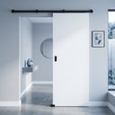 Ver imagem 1 de Porta Drywall Branca 60x210 + Kit Correr Preto de Sobrepor