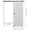 Ver imagem 2 de Porta Drywall Branca 60x210 + Kit Correr Preto de Sobrepor